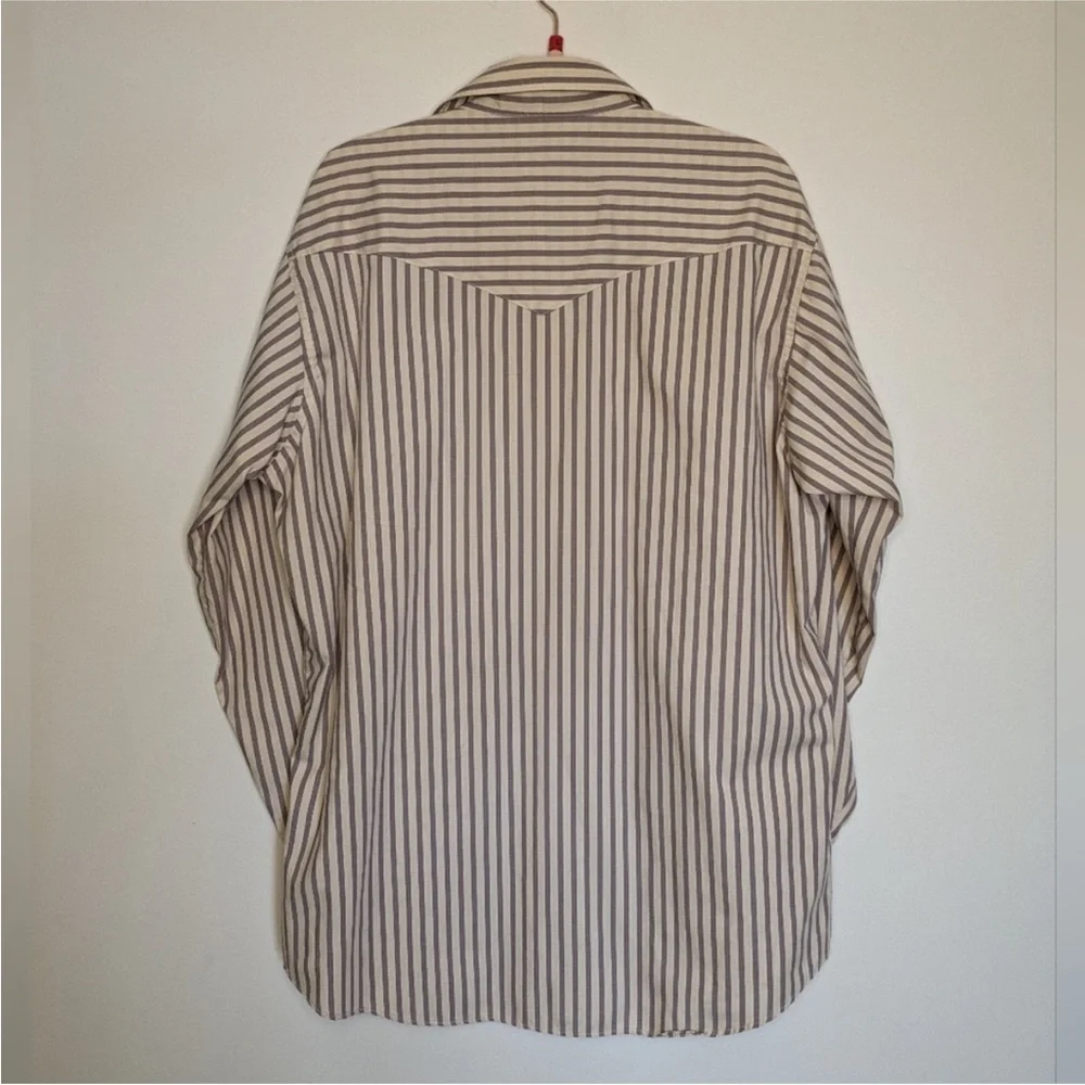 Ruddock Bros Shirtmakers Pinstripe Pearl Snap Western Button Up Vintage - Picture 7 of 9